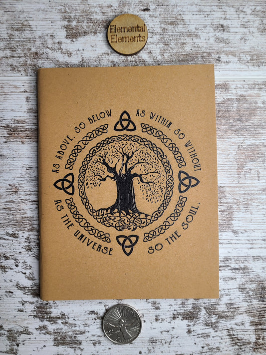 As Above So Below, As Within So Without, As the Universe, So the Soul Tree of Life Triquetra Journal - | Elemental Elements