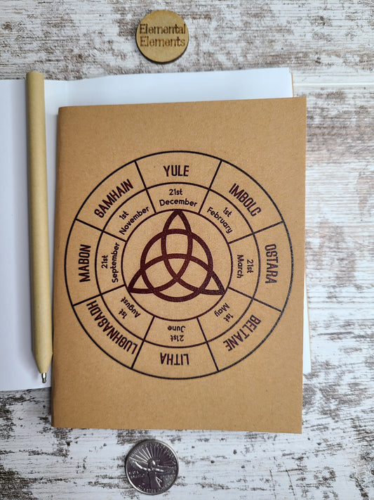 Deep Burgundy Wheel of the Year Triquetra Journal