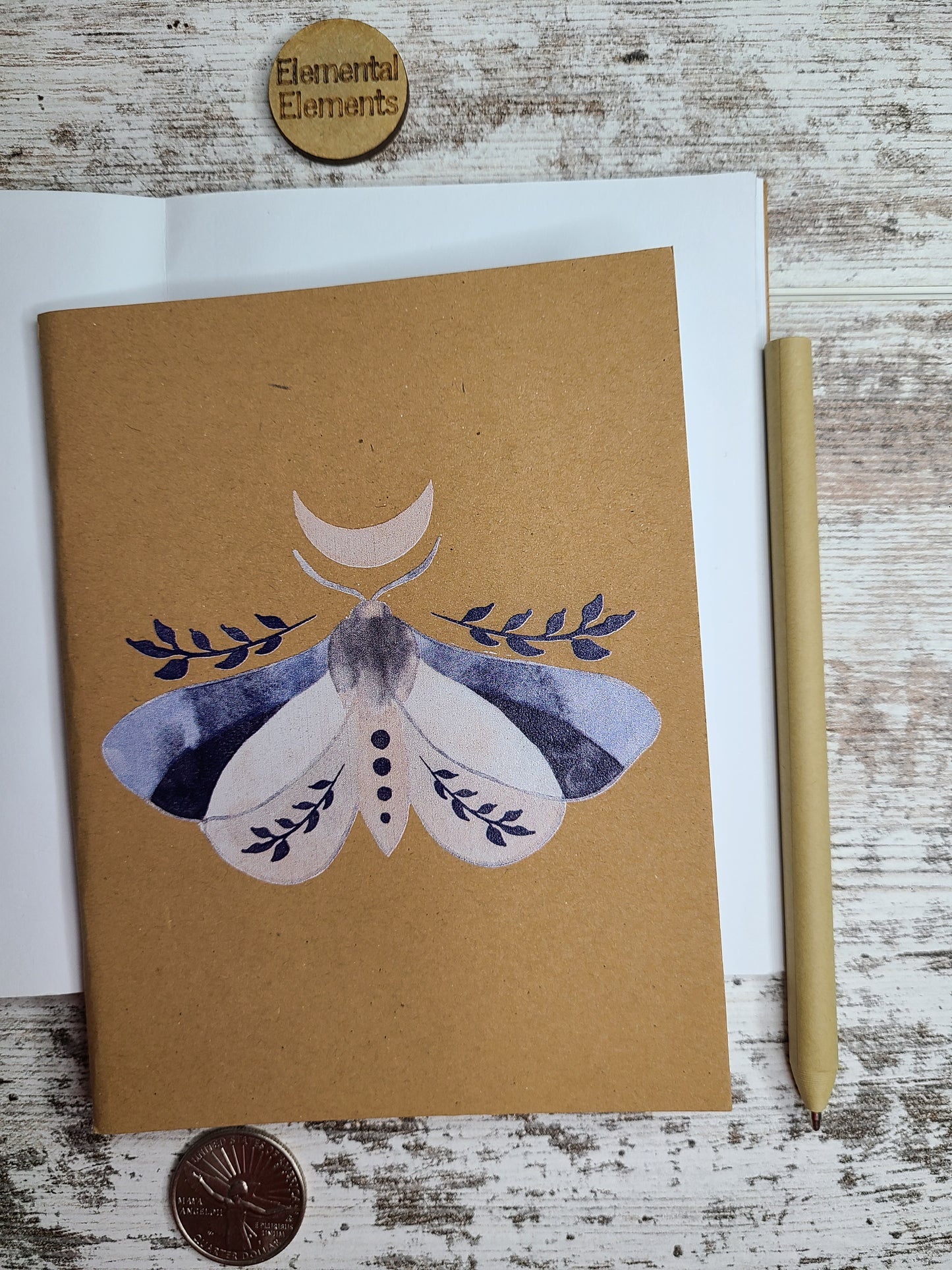 Watercolor Moon Moth Journal