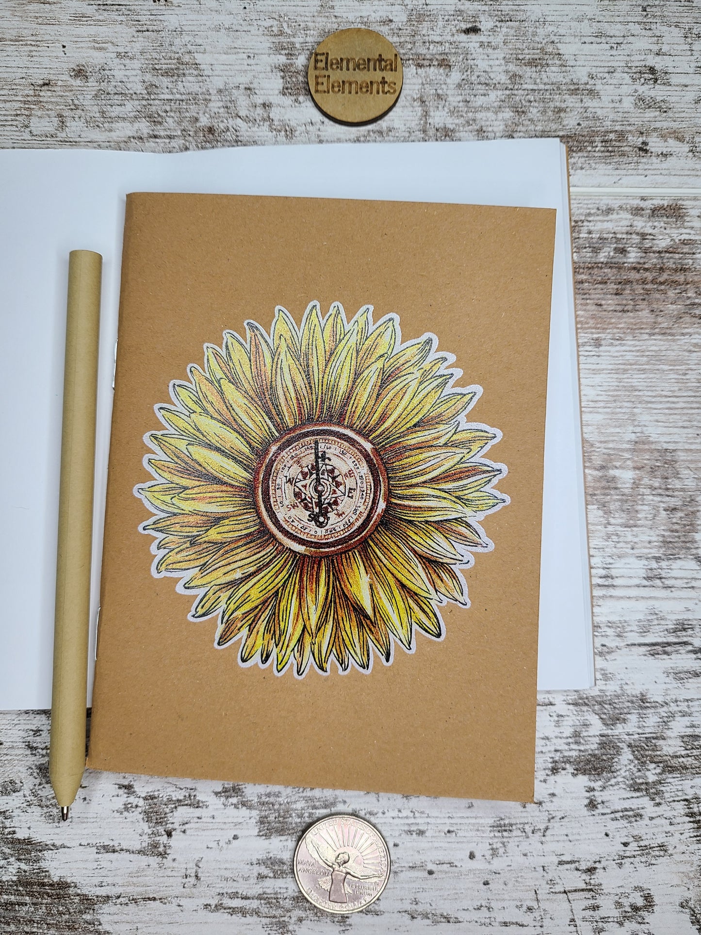 Sunflower Compass Notebook Journal