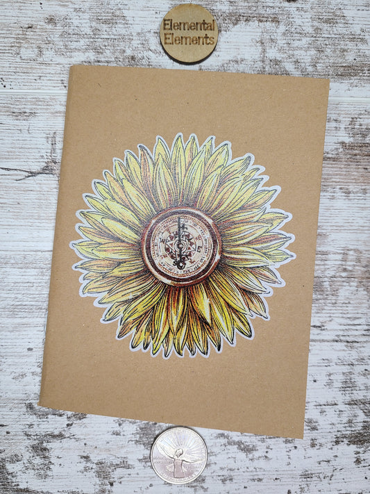 Sunflower Compass Notebook Journal