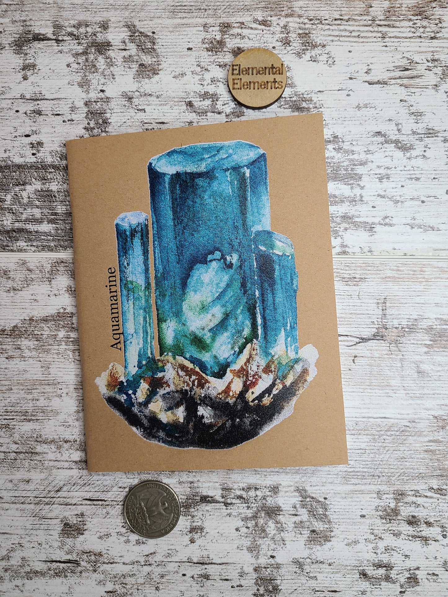 Aquamarine Crystal Specimen Journal Notebook - | Elemental Elements