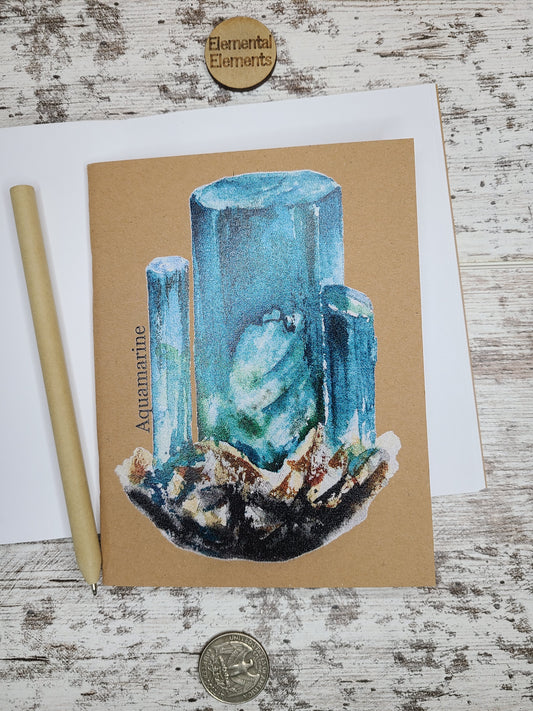 Aquamarine Crystal Specimen Journal Notebook - | Elemental Elements