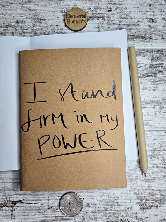 Journal | I Stand Firm In My Power Notebook | Elemental Elements