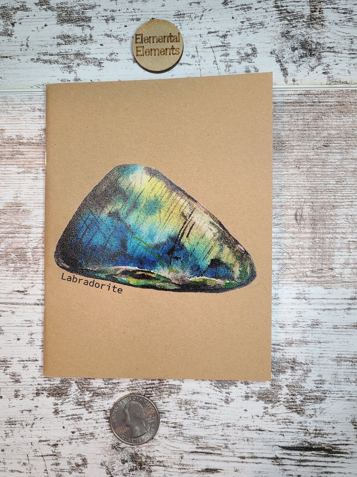 Labradorite Crystal Journal Notebook - Labrador Canada - Feldspar - | Elemental Elements LLC