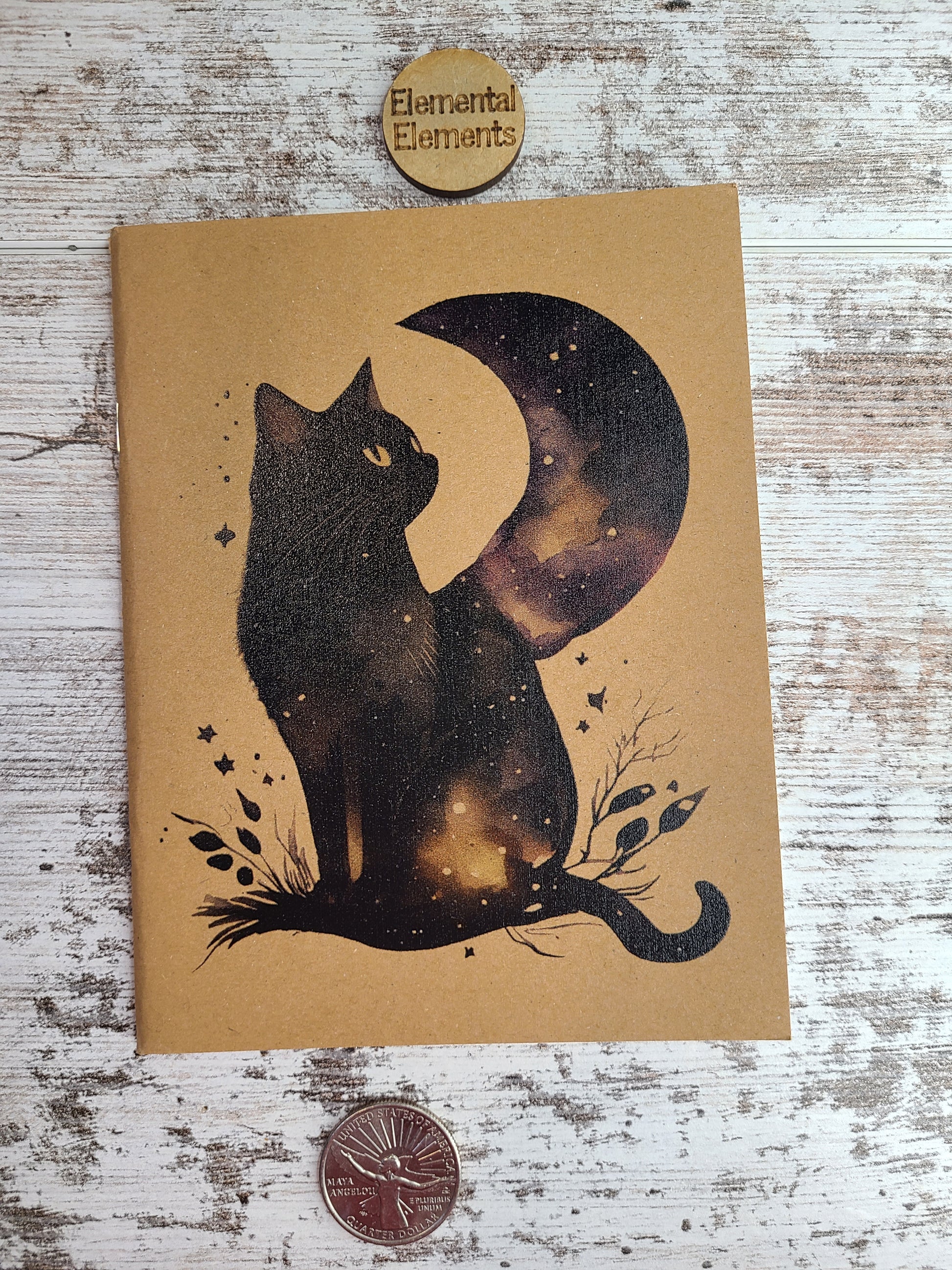 Obsidian Black Cat Kitty Journal Notebook