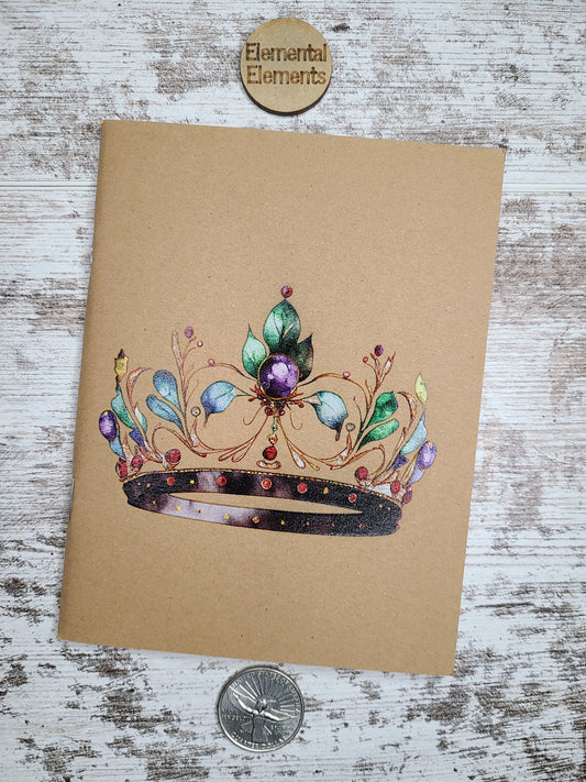 Crown for everyone with amethyst, crystals, and leaves.